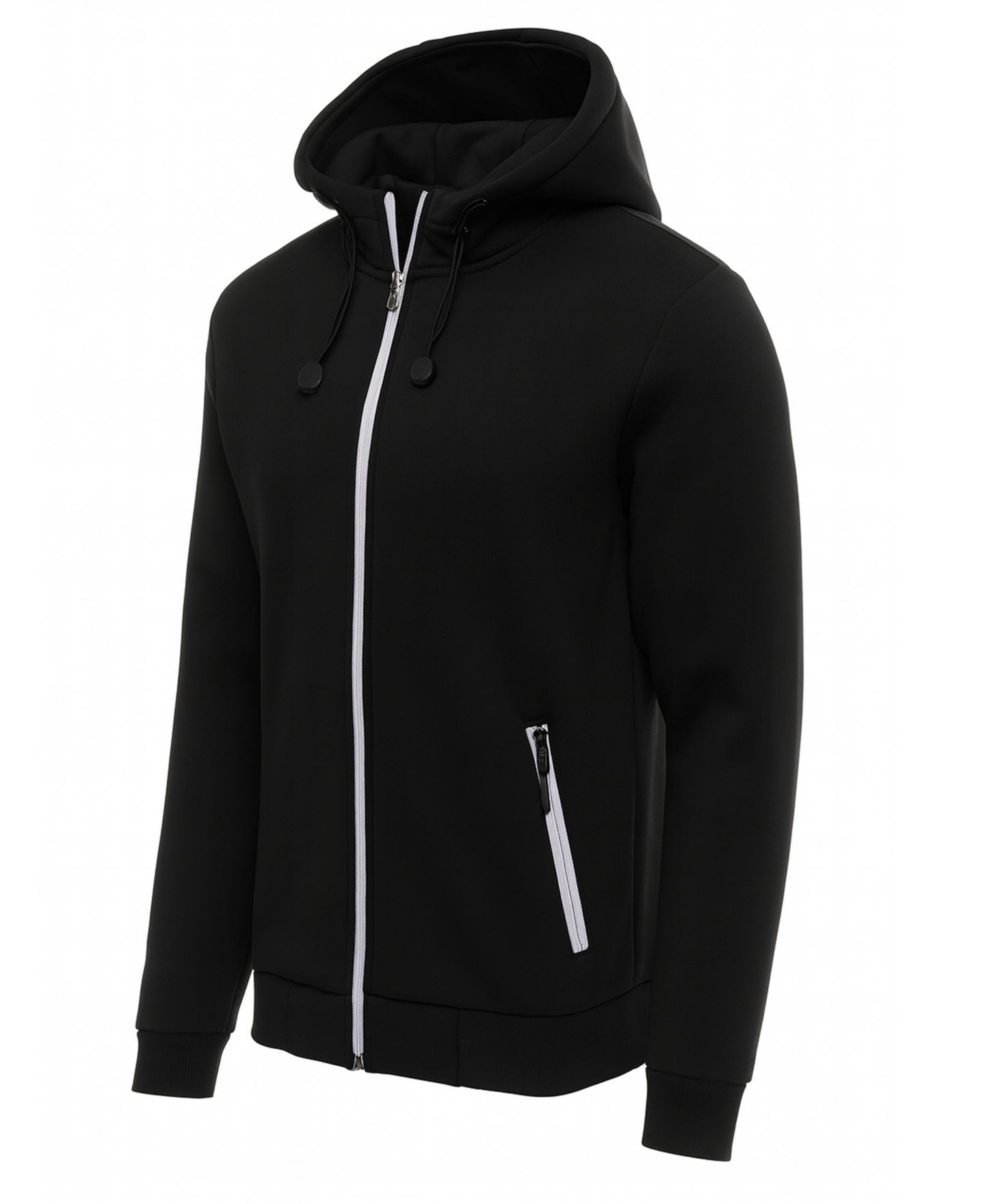 Мужское худи Blu Rock Slim-Fit Classic Tech Full-Zip, цвет: Чёрный — фото 2