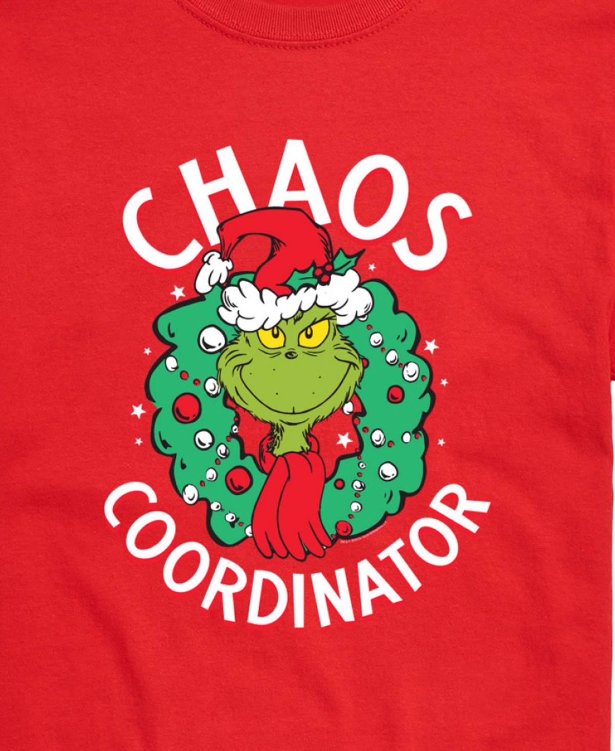 Airwaves Men's Grinch Chaos Coordinator Graphic Crewneck T-shirt In Red