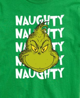 Men's Naughty Grinch Graphic Crewneck T-Shirt