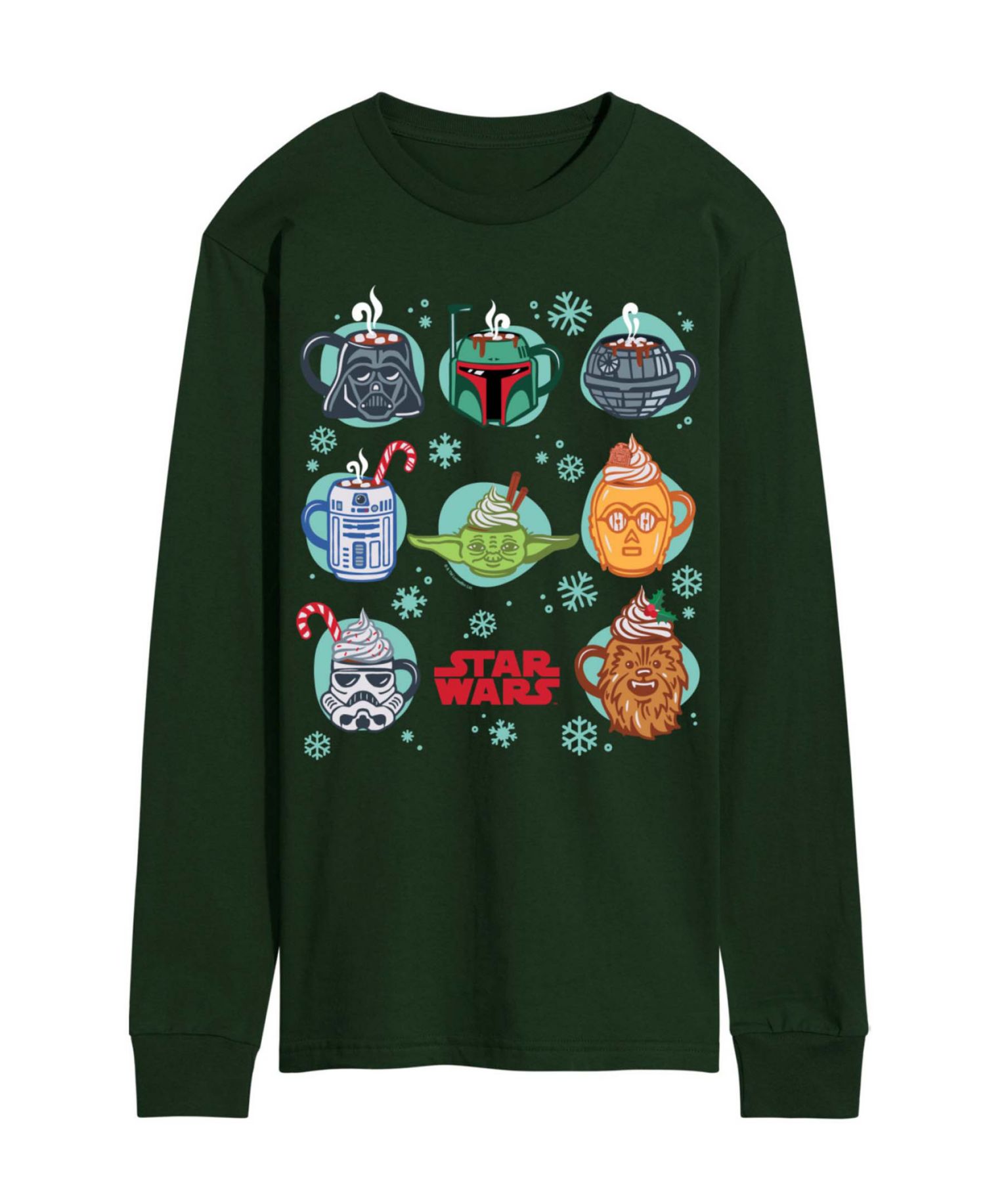 Men's Star Wars Christmas Hot Cocoa Mugs Long-Sleeve Graphic T-Shirt