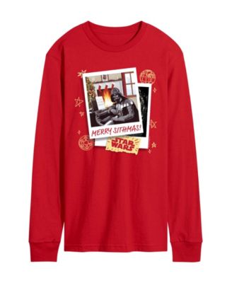 AIRWAVES - Men's Star Wars Christmas Merry Sithmas Darth Vader Long-Sleeve Graphic T-Shirt