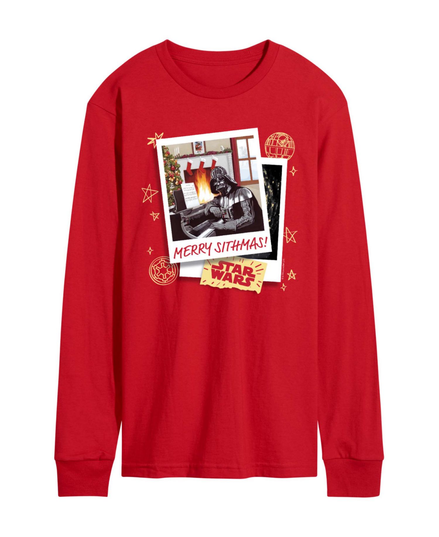 Men's Star Wars Christmas Merry Sithmas Darth Vader Long-Sleeve Graphic T-Shirt