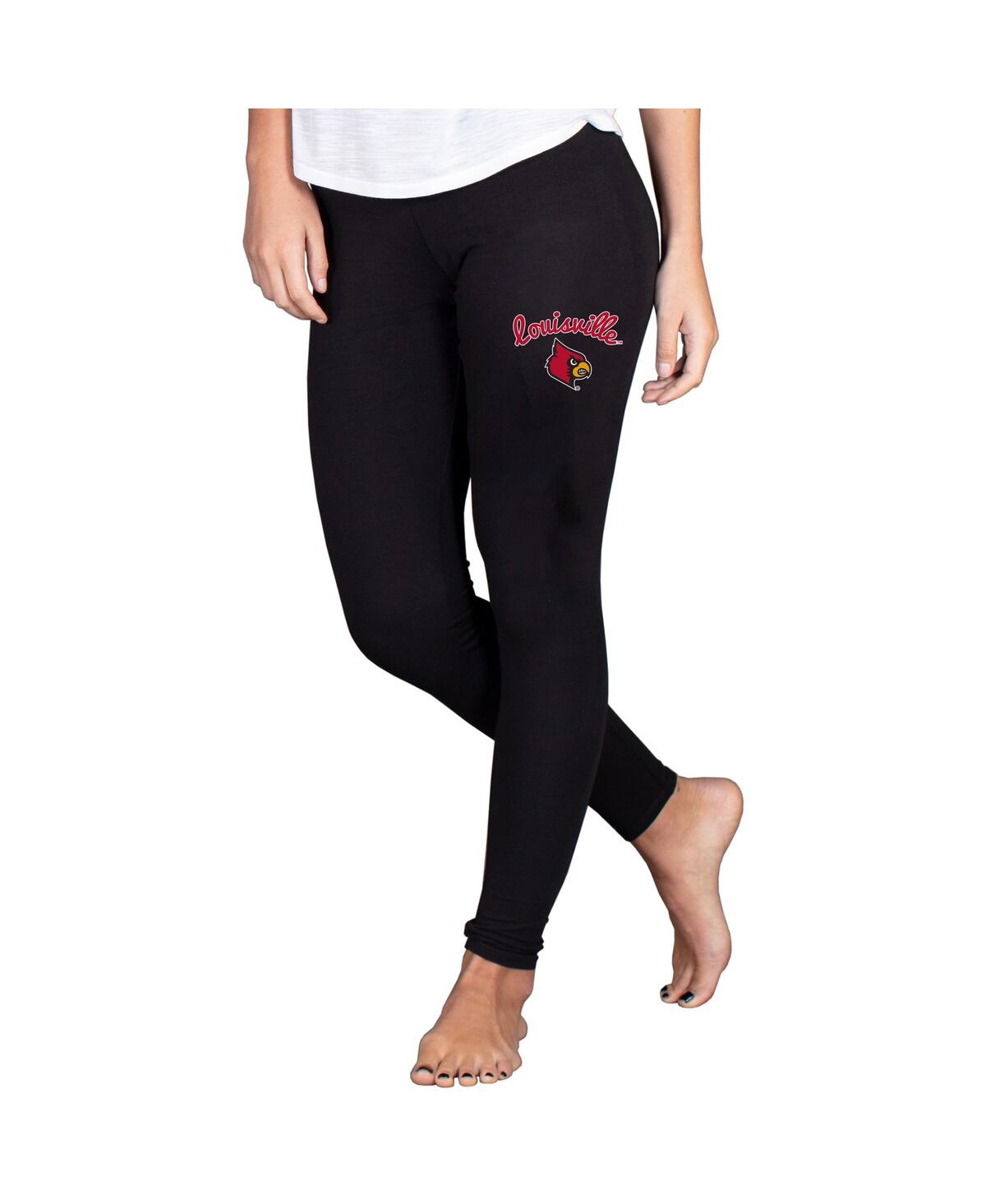 Concepts Sport Women's Black Louisville Cardinals Fraction Essential Leggings In Black