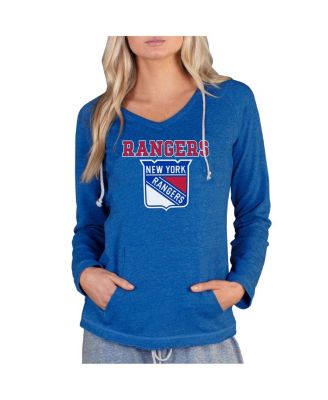 Concepts Sport - Women's Royal New York Rangers Mainstream Terry Tri-Blend Long Sleeve Hooded Top