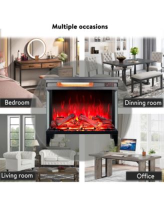 24 inch three sided glass electric fireplace with feet
