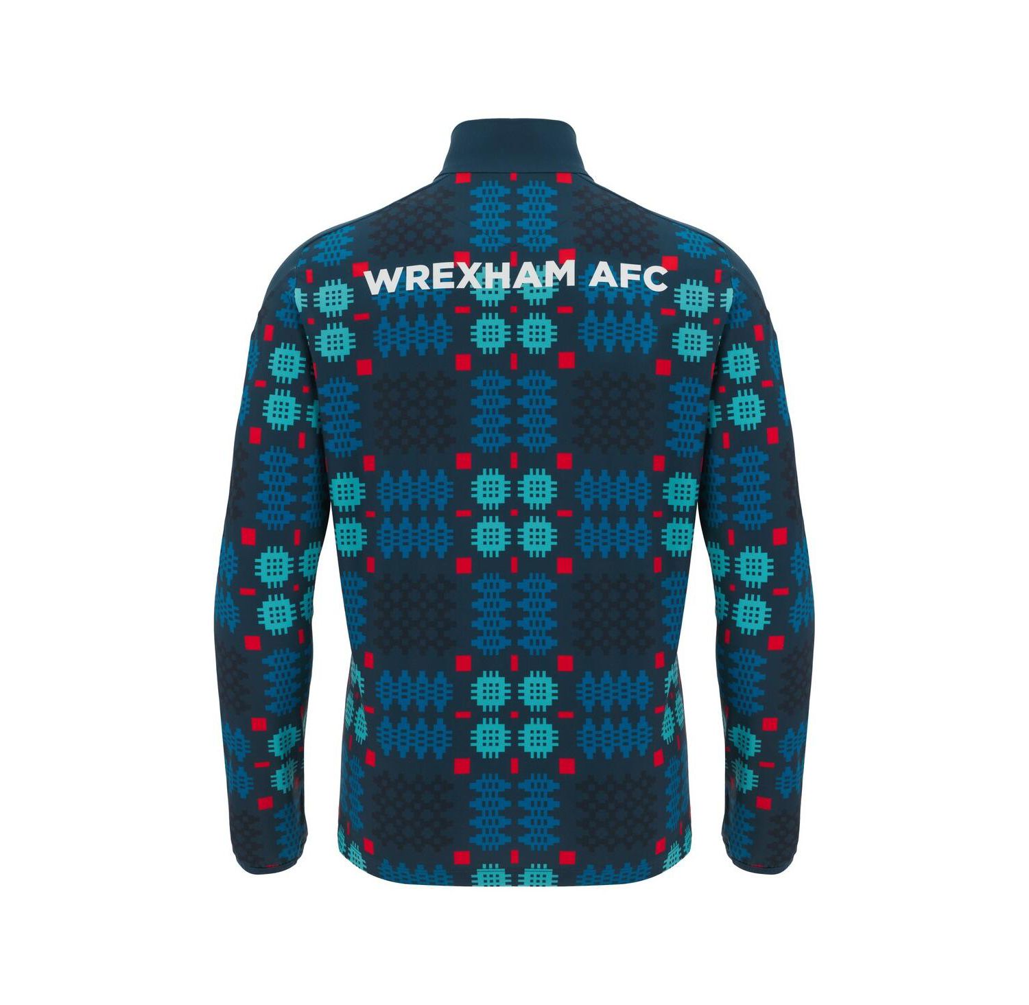 Men's Blue Wrexham Warm-Up Quarter-Zip Pullover Hoodie
