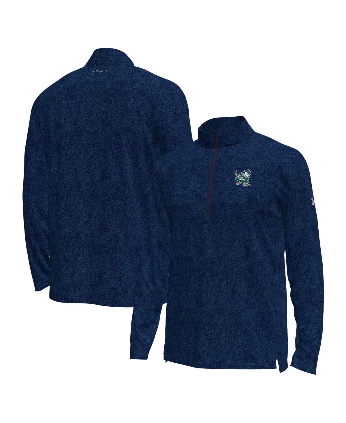 Under Armour Men's Navy Notre Dame Fighting Irish Hockey Leprechaun Tech Quarter-Zip Hoodie