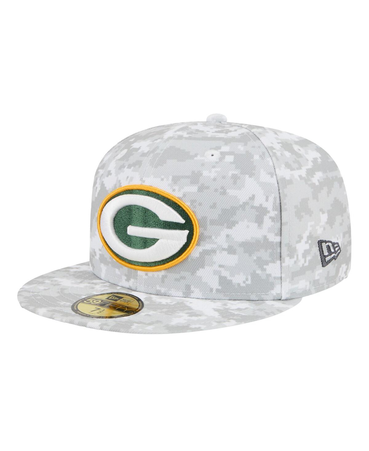 New Era Men's White Green Bay Packers 2025 Salute to Service Fan Pack 59FIFTY Fitted Hat