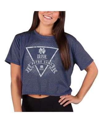 Concepts Sport - Women's Navy Notre Dame Fighting Irish Quest Knit Crop Top