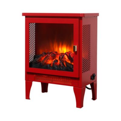 25 inch Stand Side Table with 3-Sided glass Electric Fireplace