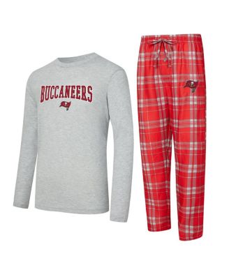 Concepts Sport - Men's Red/Gray Tampa Bay Buccaneers Regulate Long Sleeve T-Shirt and Plaid Pant Set