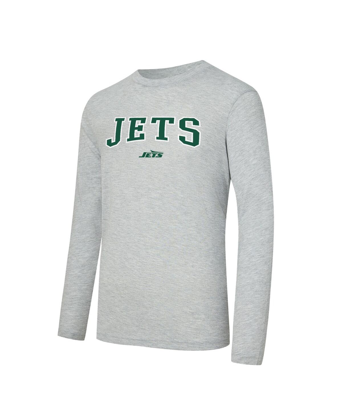 Concepts Sport Men's 2-Piece Green/Gray New York Jets Regulate Long Sleeve T-Shirt and Plaid Pant Set
