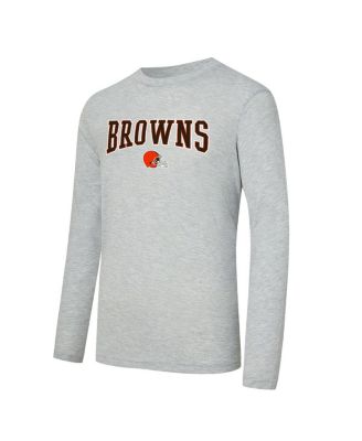 Men's 2-Piece Orange/Gray Cleveland Browns Regulate Long Sleeve T-Shirt and Plaid Pants Set
