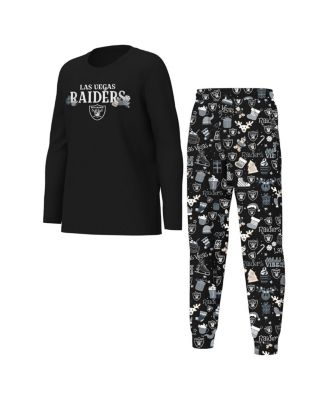 Outerstuff - Big Boys and Girls Black Las Vegas Raiders Chestnut Holiday Sleep Set