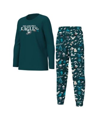 Outerstuff - Big Boys and Girls Midnight Green Philadelphia Eagles Chestnut Holiday Sleep Set
