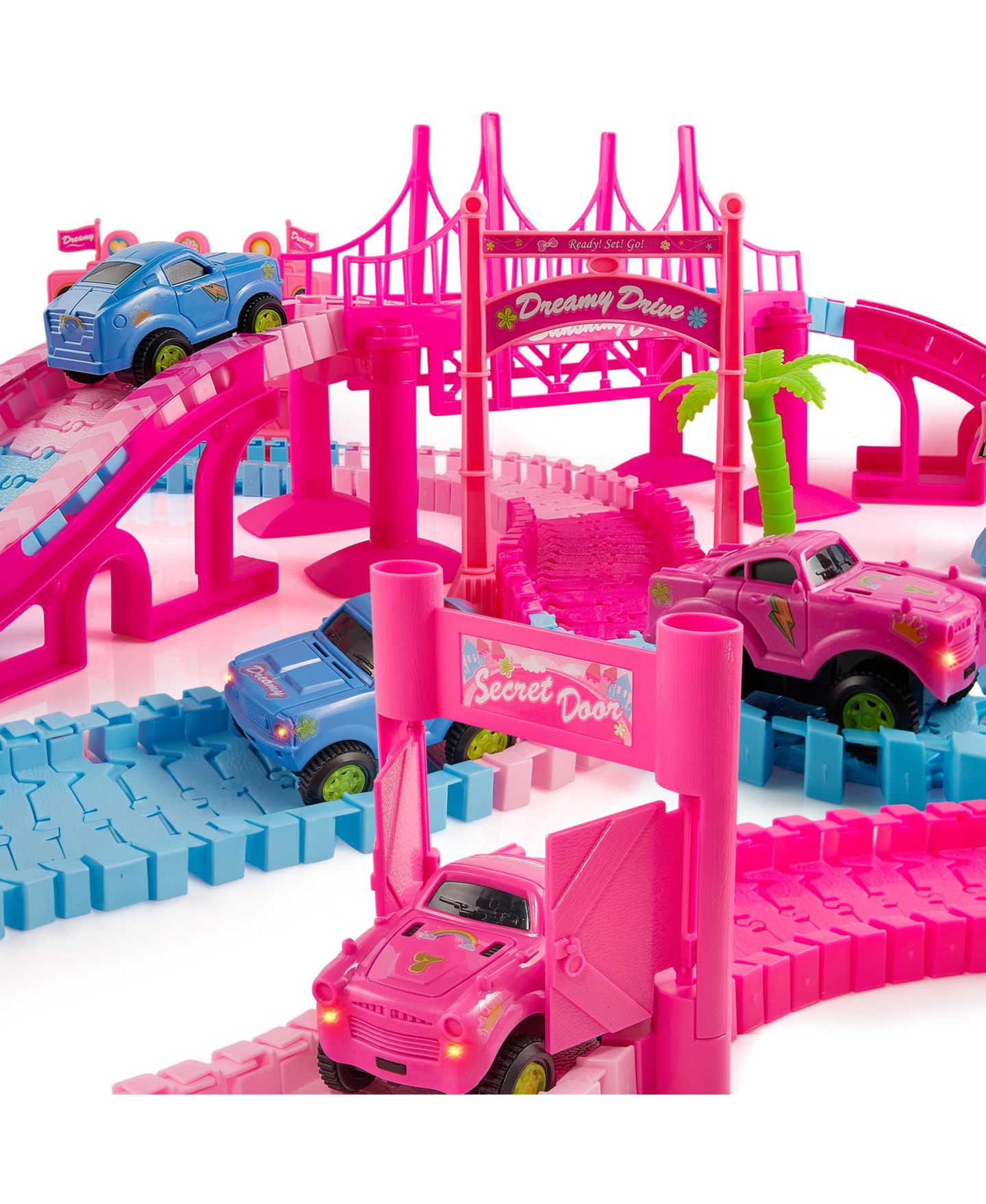 Детские конструкторы USA Toyz Pink Paradise 225-Piece Snap Tracks Set, Ages 3+ — фото 4