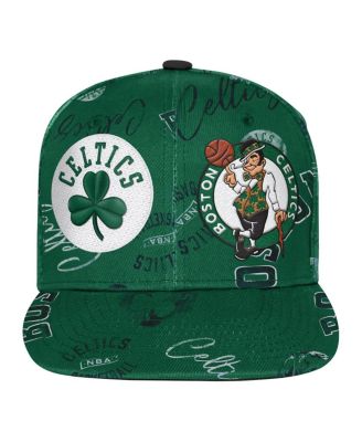 Big Boys and Girls Kelly Green Boston Celtics Street Hooper Allover Print Snapback Hat