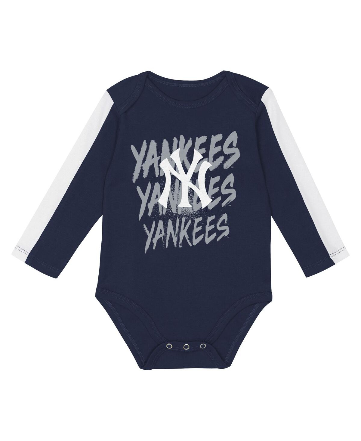 Outerstuff Baby Boys and Girls 3-Piece New York Yankees Double Down Bodysuit Pants Set