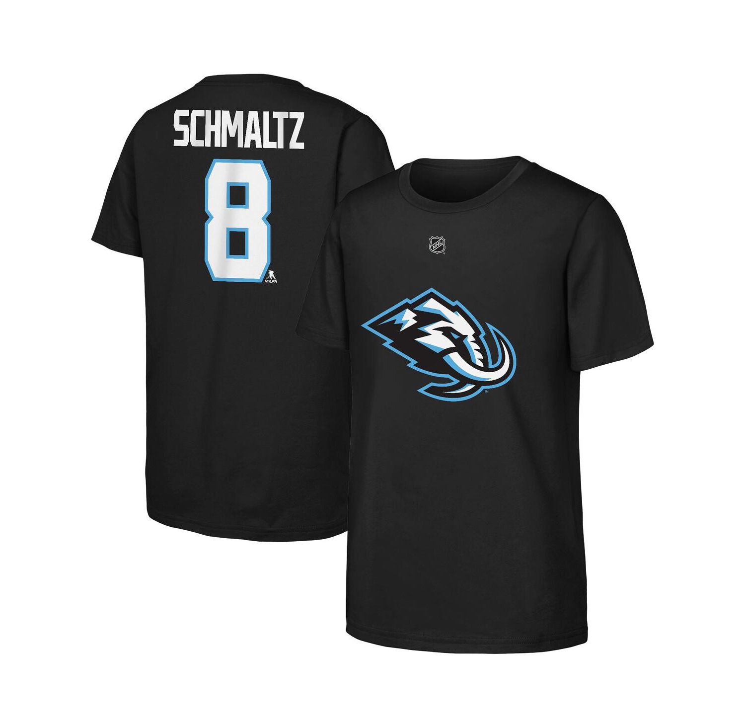 Big Boys and Girls Nick Schmaltz Black Utah Mammoth Name & Number T-Shirt