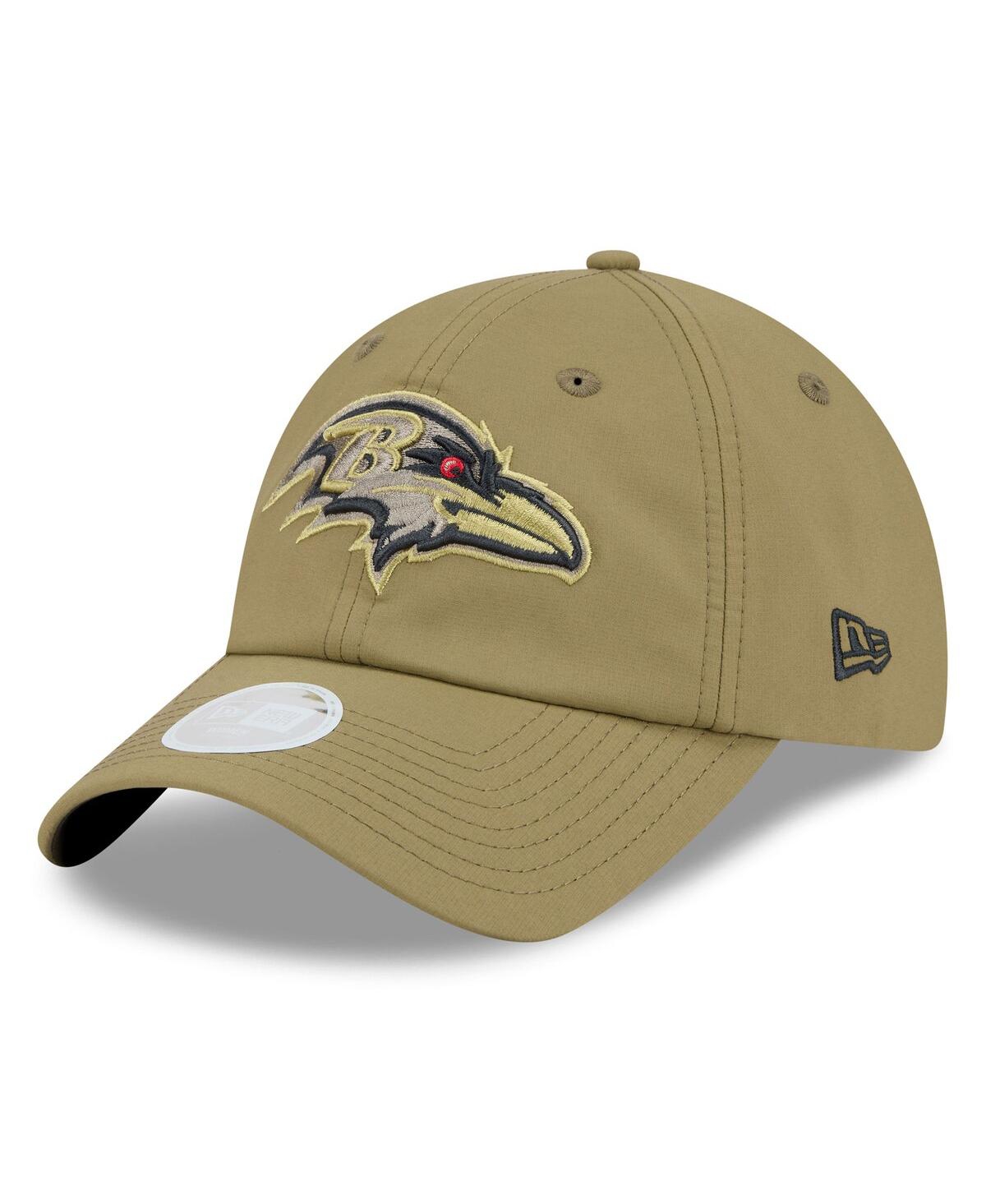 New Era Women's Green Baltimore Ravens 2025 Salute To Service Pony Tail Adjustable Hat In Green