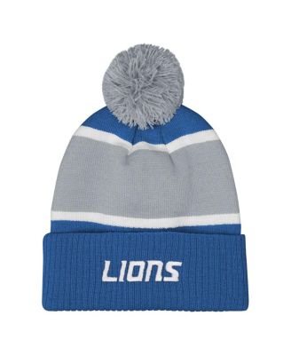 Girls Blue Detroit Lions Let's Play Cuffed with Pom Knit Hat