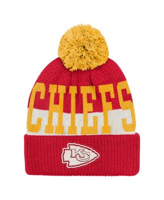 Outerstuff - Big Boys and Girls Red Kansas City Chiefs Modern Fan Cuffed Knit Hat with Pom