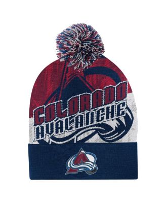 Outerstuff - Big Boys and Girls Navy Colorado Avalanche New Edge Cuffed Knit Hat with Pom