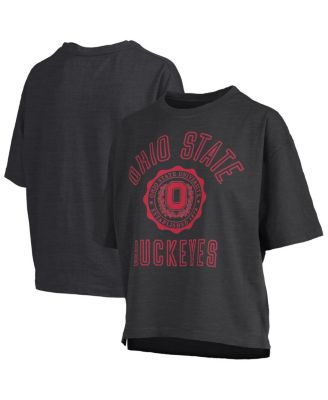 Women's Black Ohio State Buckeyes Motley Crew Bishop Waist Length Oversized T-Shirt