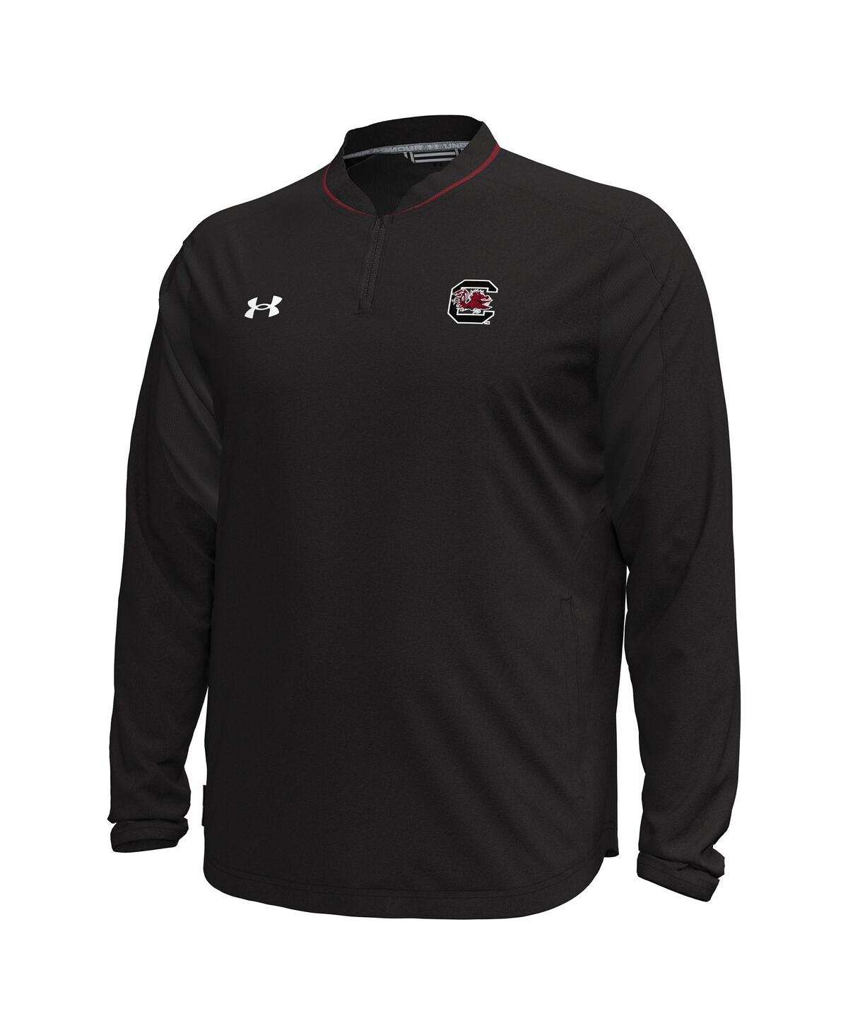 Under Armour Men's Black South Carolina Gamecocks Motivate Long Sleeve Quarter-zip Jacket In Black