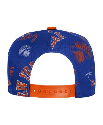 Big Boys and Girls Blue New York Knicks Street Hooper Allover Print Snapback Hat