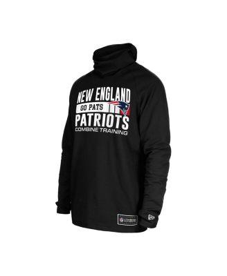 Men's Black New England Patriots Functional Fandom Balaclava Helmet Stripe Tri-Blend Hoodie