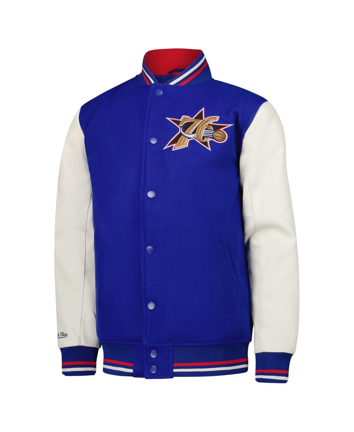 Mitchell & Ness Big Boys And Girls Royal Philadelphia 76ers Full-snap Varsity Jacket In Blue