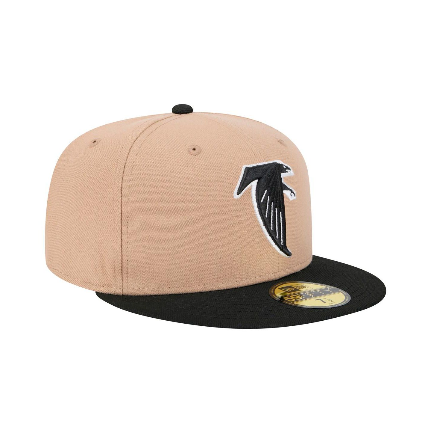 Мужская кепка New Era Tan Atlanta Falcons Throwback Logo Main 59FIFTY Fitted Hat — фото 4