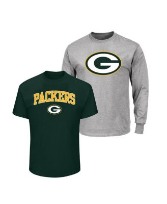 Men's Dark Green/Heather Gray Green Bay Packers Big & Tall 2-Pack T-Shirt Set