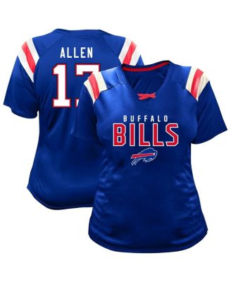 Fanatics - Women's Josh Allen Royal Buffalo Bills Plus Size Name Number Raglan Lace V-Neck T-Shirt