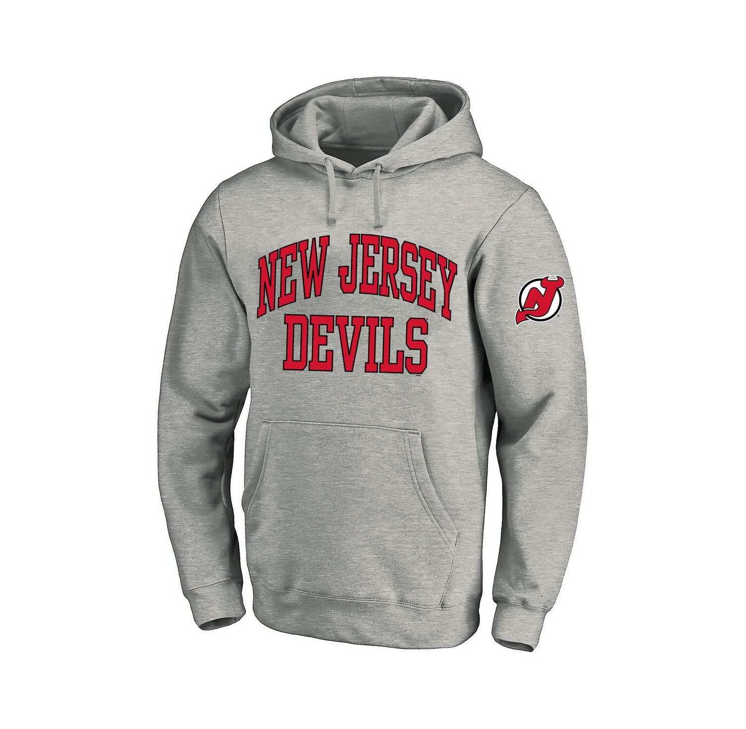 Men's Heather Gray New Jersey Devils Big & Tall Fleece Pullover Hoodie