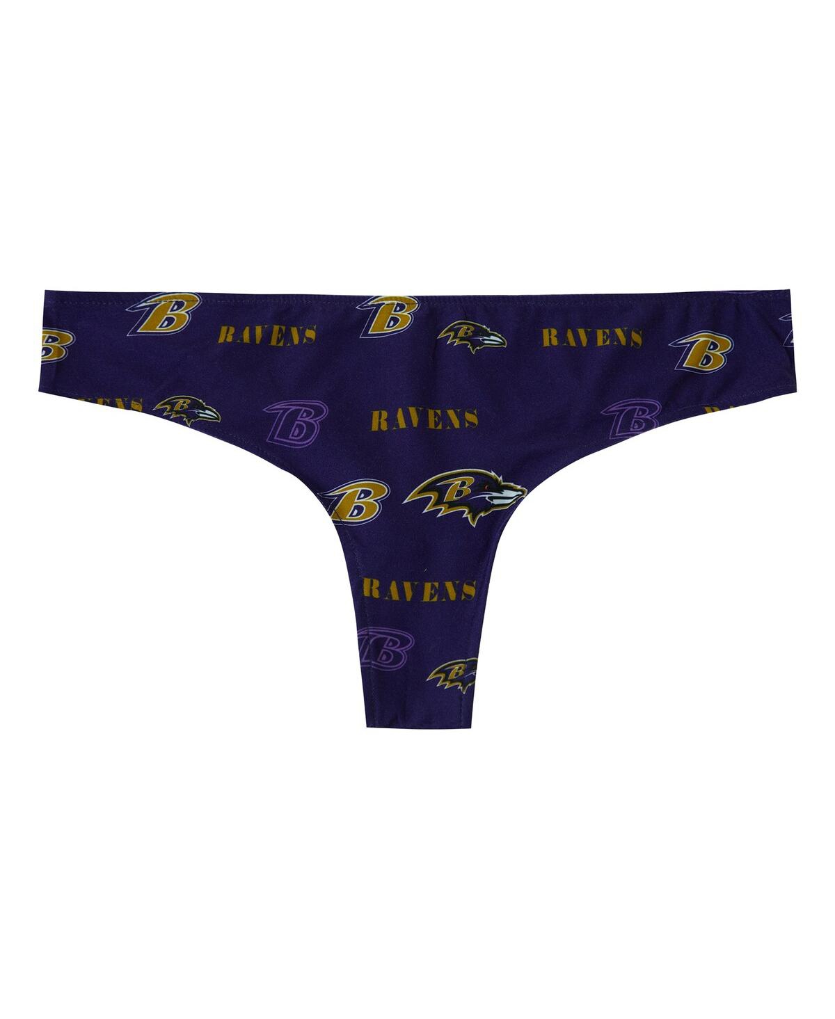 Concepts Sport Women's Purple Baltimore Ravens Mosaic All Over Print Thong In Purple
