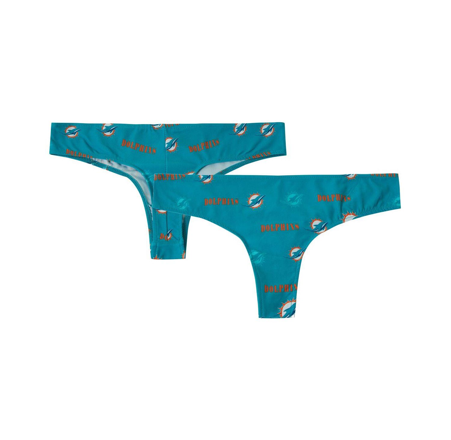 Women's Aqua Miami Dolphins Mosaic All Over Print Thong