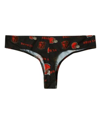 Women's Brown Cleveland Browns Mosaic All Over Print Thong