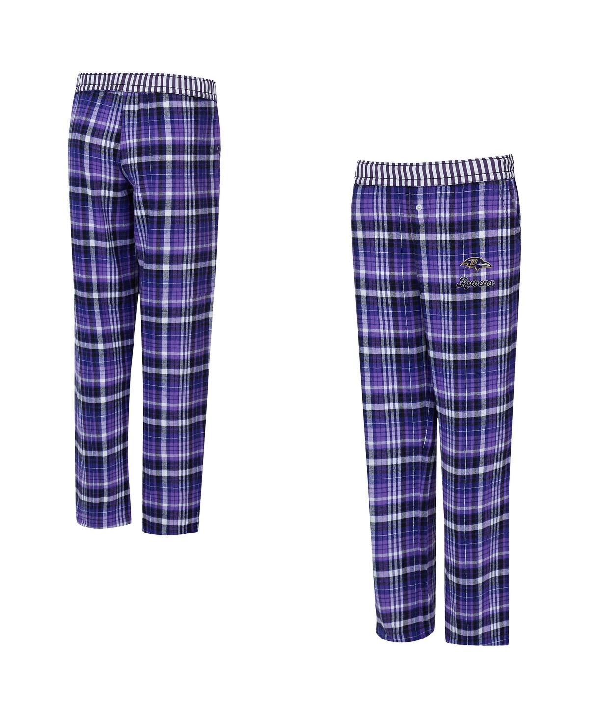 Concepts Sport Women's Purple Baltimore Ravens Laney Plaid Tri-blend Pants In Blue