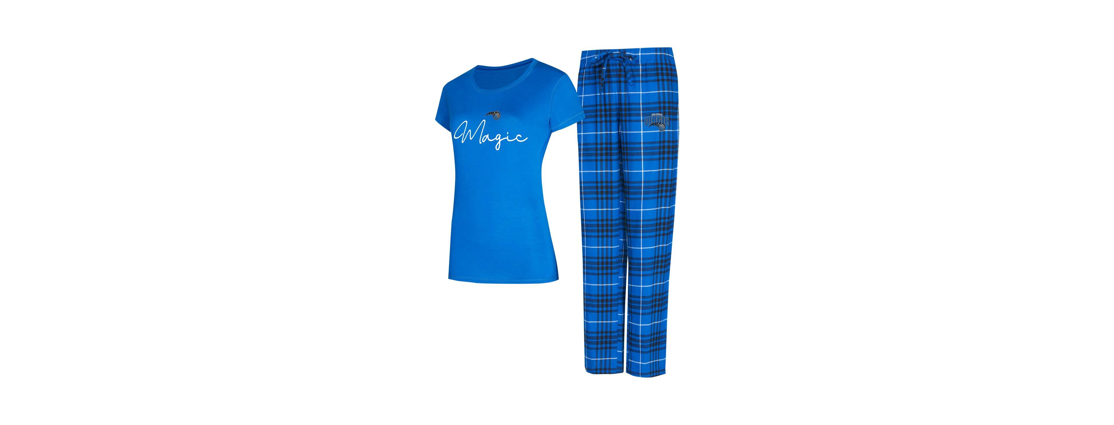 Concepts Sport Women's 2-Piece Blue/Black Orlando Magic Vector Top and Flannel Pants Sleep Set