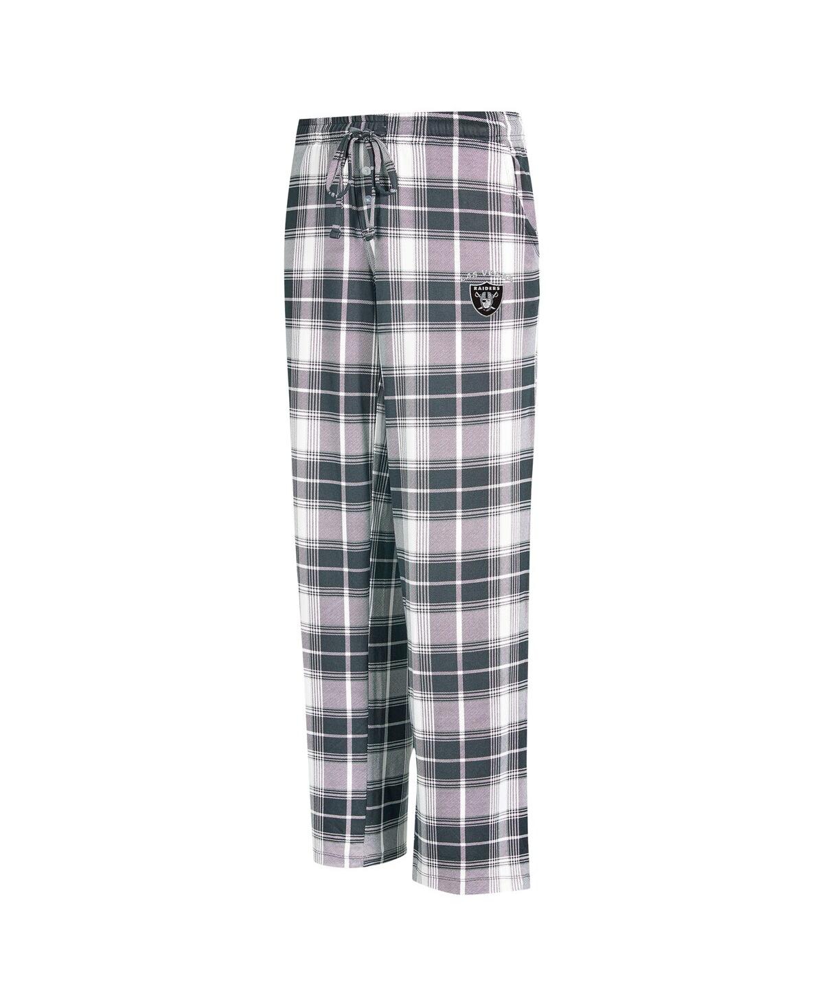 Concepts Sport Women's Black Las Vegas Raiders Ashford Plaid Knit Pants In Black