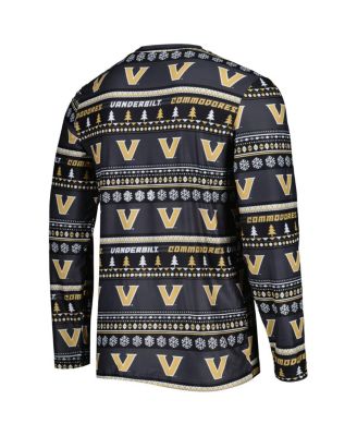 Men's 2-Piece Black Vanderbilt Commodores Swivel Long Sleeve Top and Pants Sleep Set