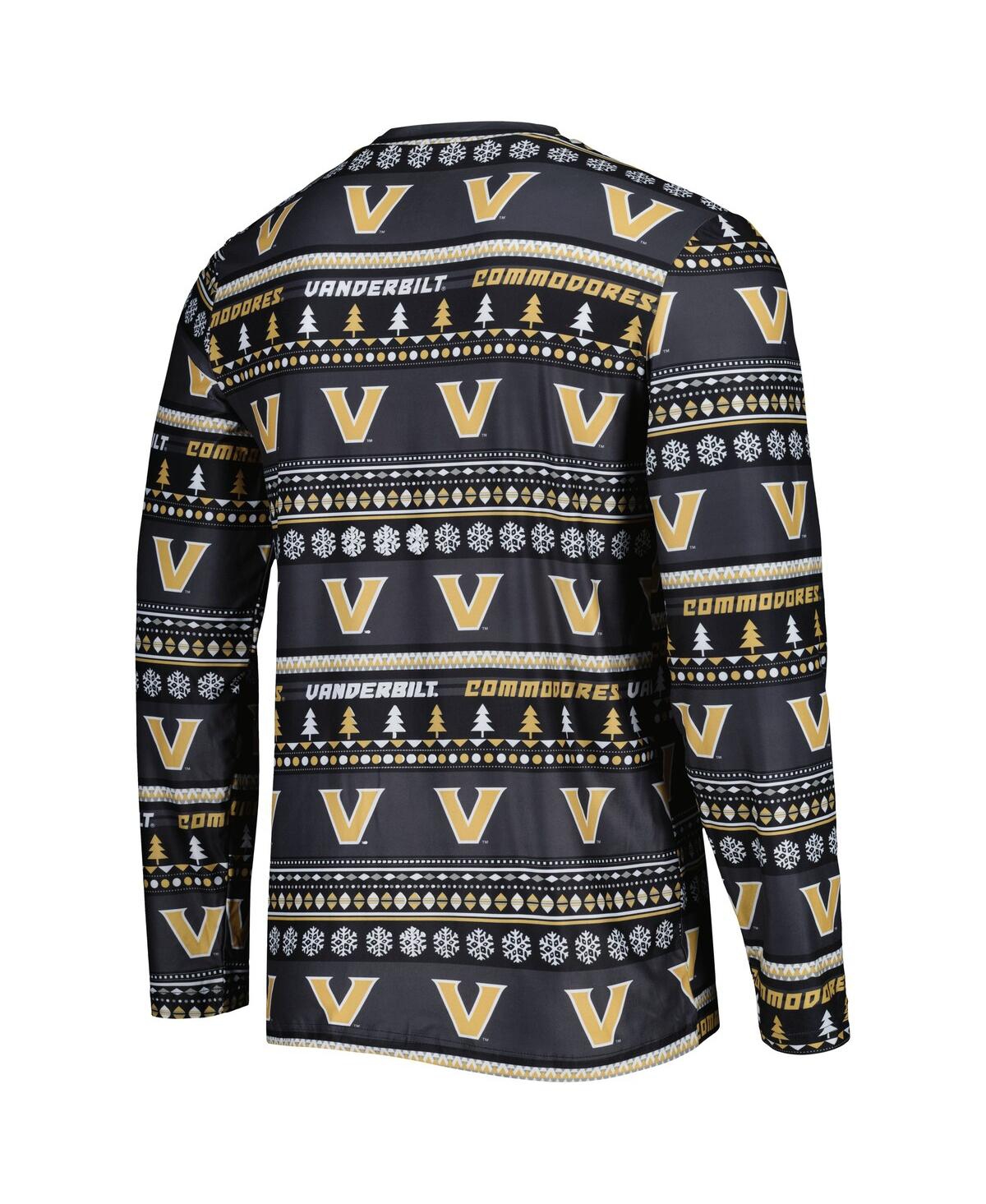 Concepts Sport Men's 2-Piece Black Vanderbilt Commodores Swivel Long Sleeve Top and Pants Sleep Set