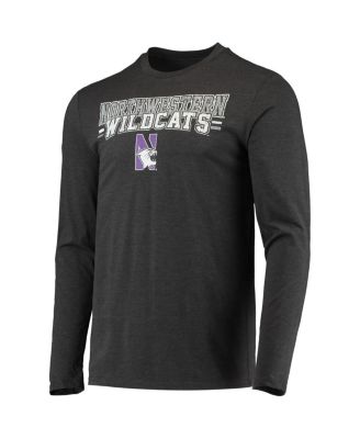 Men's 2-Piece Purple/Heathered Charcoal Northwestern Wildcats Meter Long Sleeve Top and Pants Sleep Set