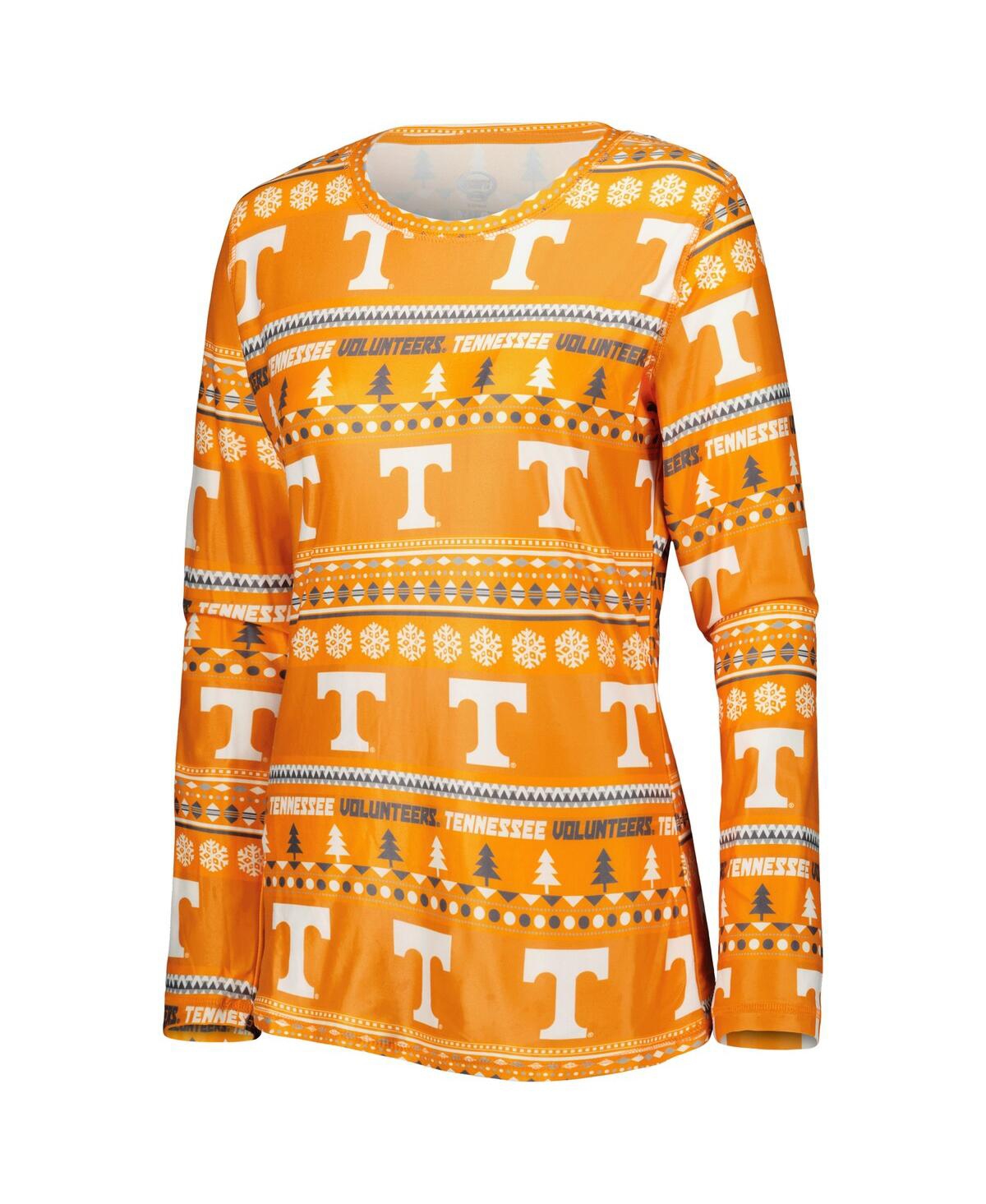 Concepts Sport Women's 2-piece Tennessee Orange Tennessee Volunteers Holiday Long Sleeve Top And Pants Sleep Set In Orange
