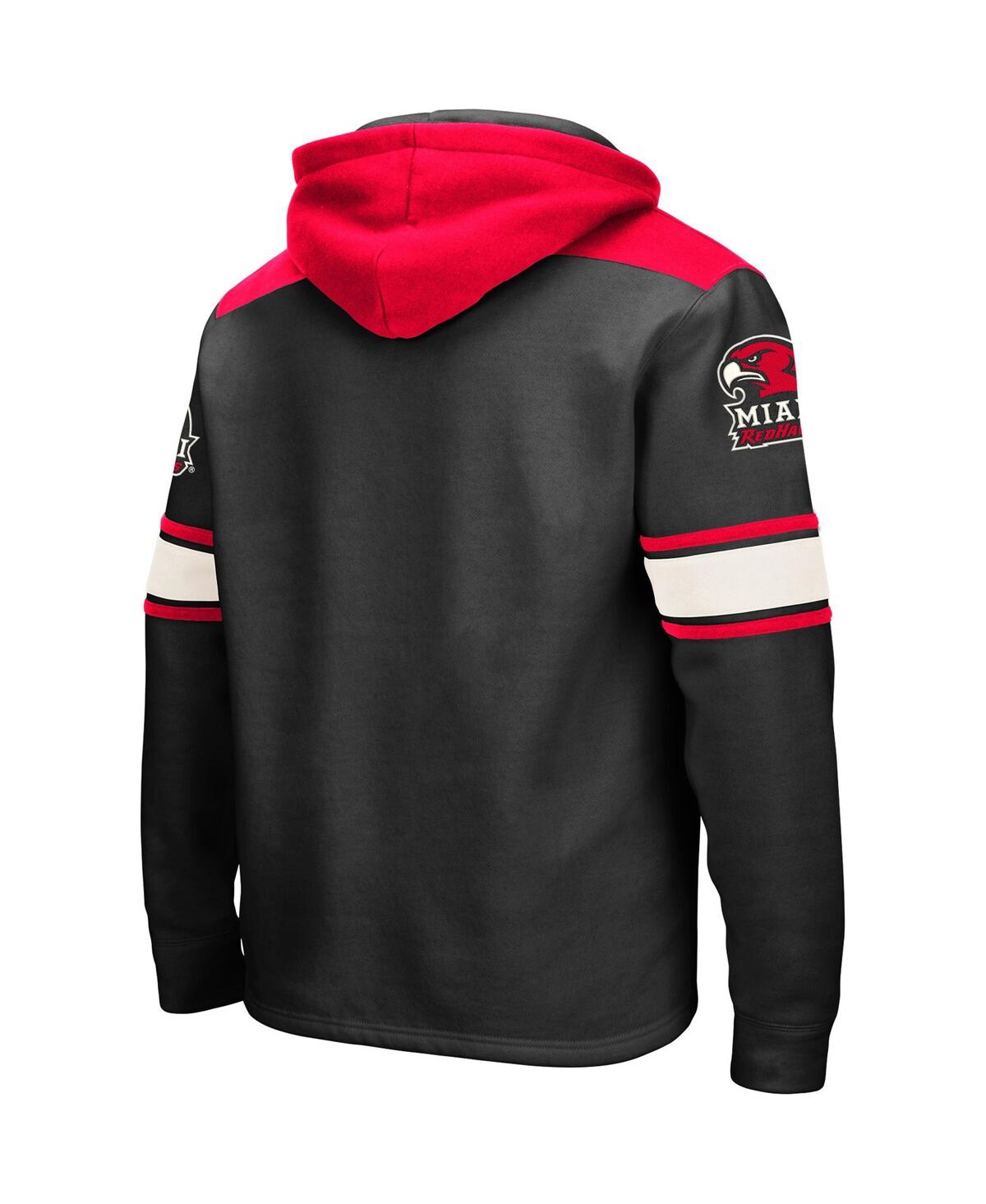 Colosseum Men's Black Miami University RedHawks 2.0 Lace-Up Pullover Hoodie