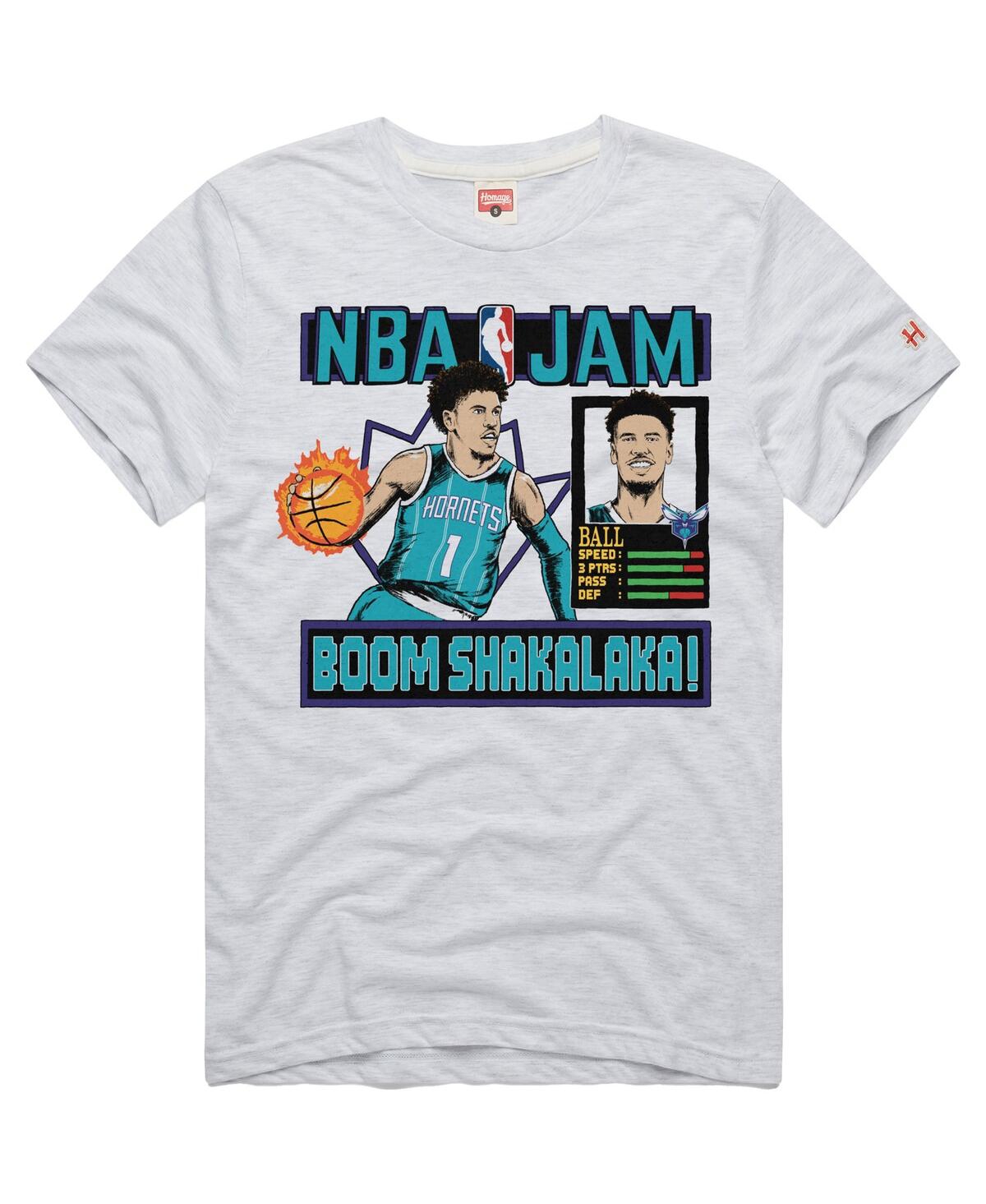 Homage Men's And Women's Lamelo Ball White Charlotte Hornets Nba Jam Tri-blend T-shirt In White