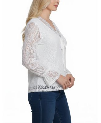 Women's Long Bell Sleeve Lace Top