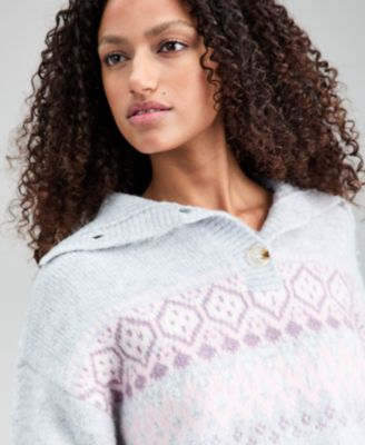 Petite Fair Isle Long-Sleeve Sweater, Macy's Exclusive